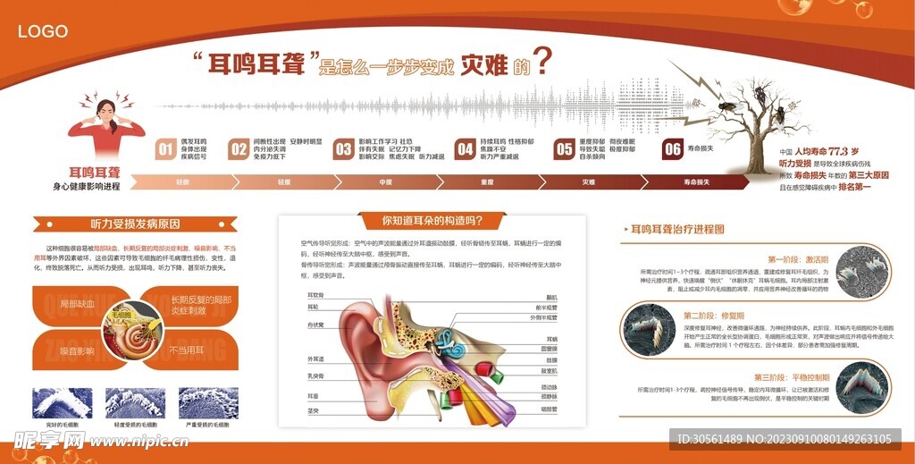 耳聋耳鸣医院科普知识展板