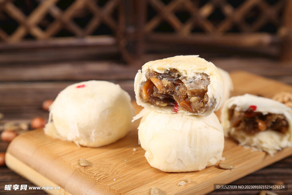 手工月饼特写