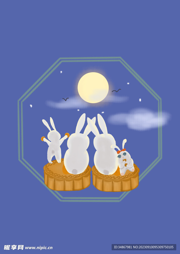 兔兔赏月