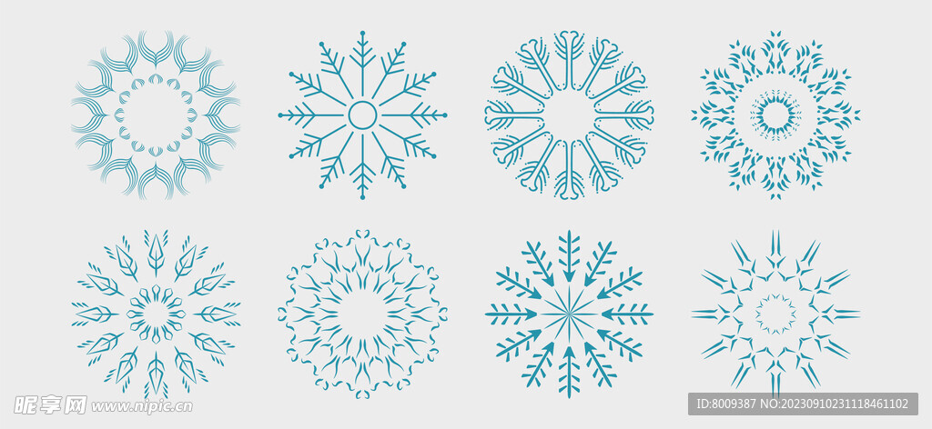 雪花矢量图案元素