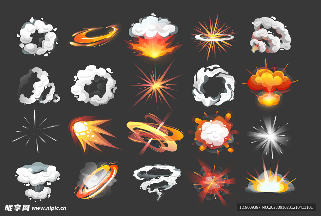 爆炸烟火效果元素