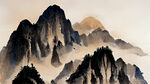 中国山水画，植物大瑶山，采植物的小姑娘