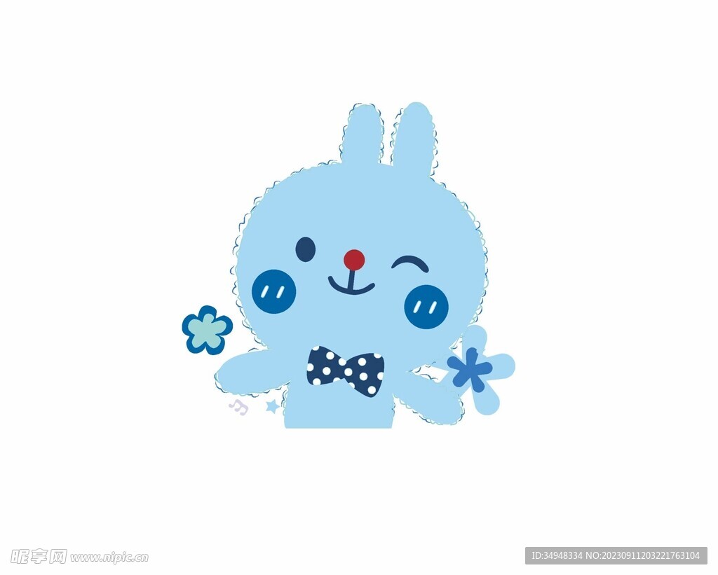 可爱小兔子 蓝色