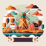 森系手绘清新风景   