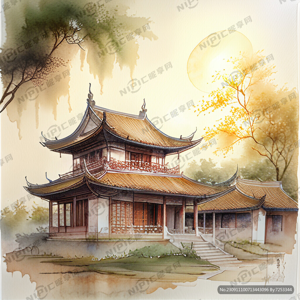 平安大楼中国风积极阳光暖色