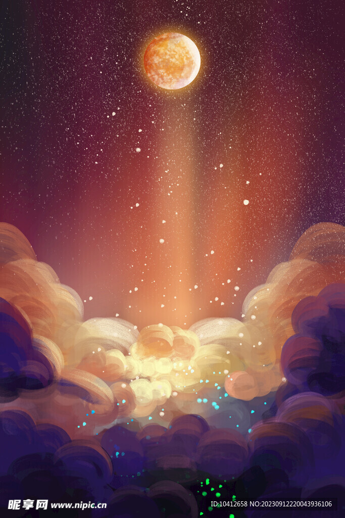 唯美天空插画背景