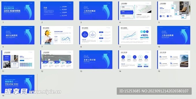 蓝色简约风商务汇报通用ppt