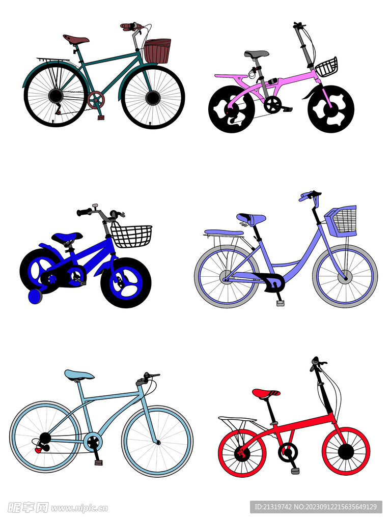 小清新手绘自行车