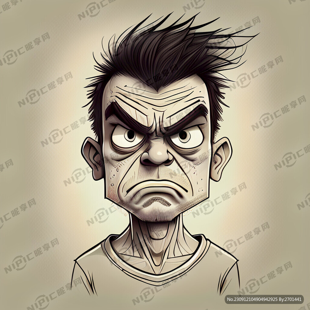 卡通线条图人物