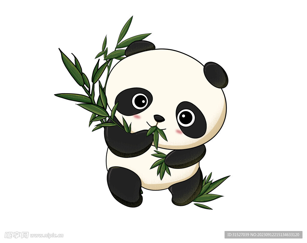 可爱吃竹子的熊猫