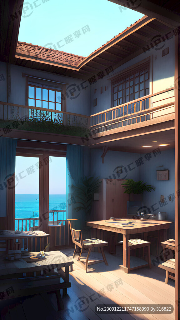 AI创作图海景民宿nipic.com-昵图网