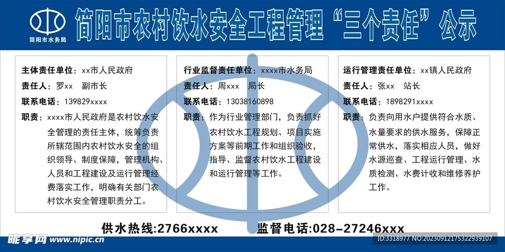 饮水工程管理责任公示