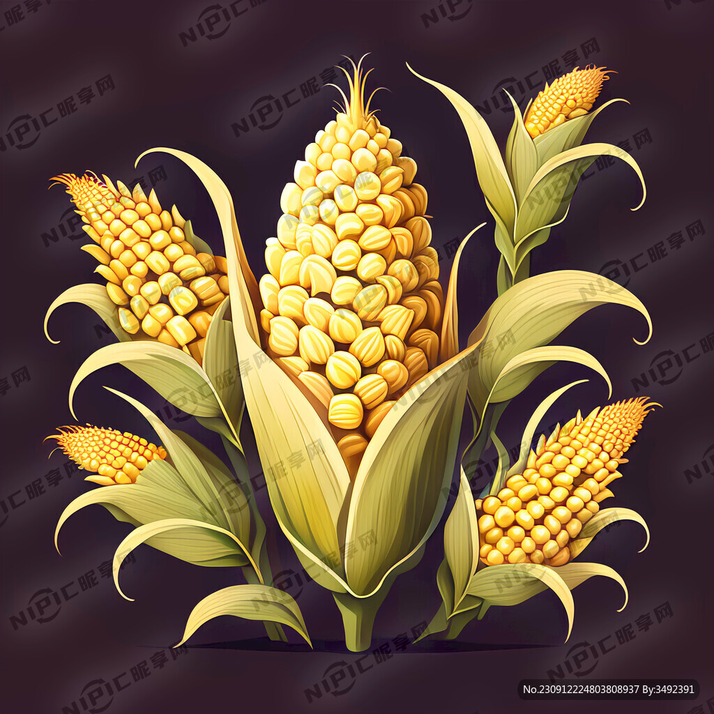 卡通玉米花纹 轴