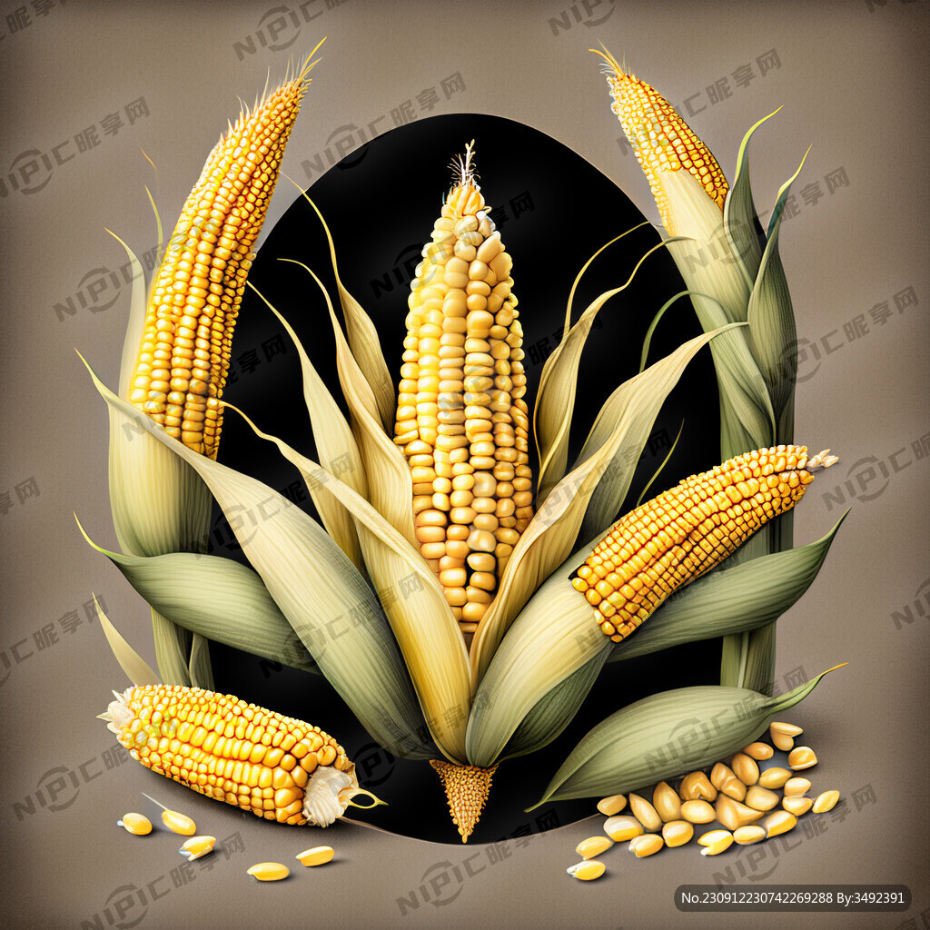 玉米类型插画 玉米籽粒插画