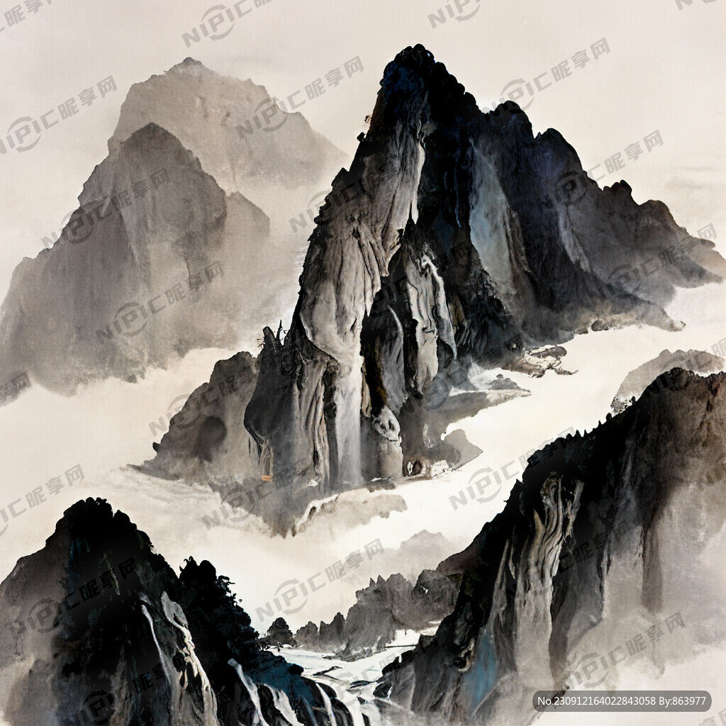 流水 高山 泉水