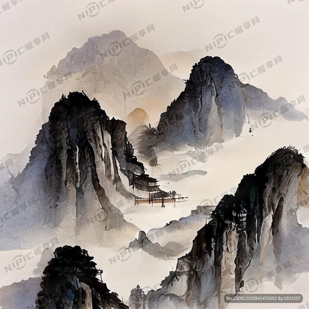 中国风 中国画 山水 水墨风