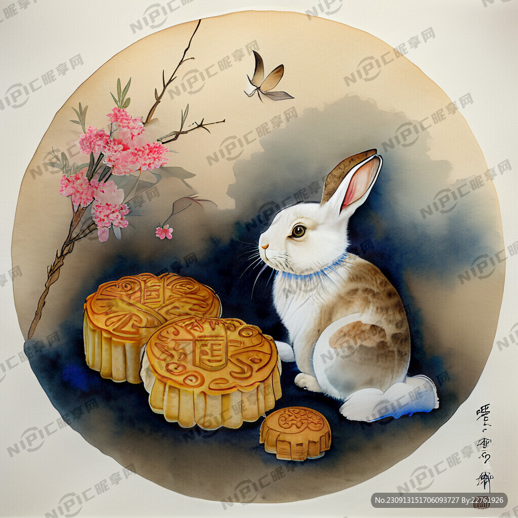 中秋 国庆 嫦娥 玉兔 月饼