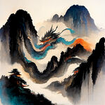 中国画中的中国龙，大气，气势磅礴