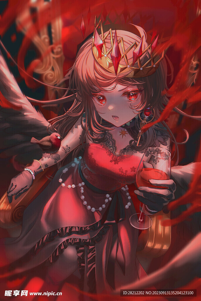 彼岸花风少女红色壁纸