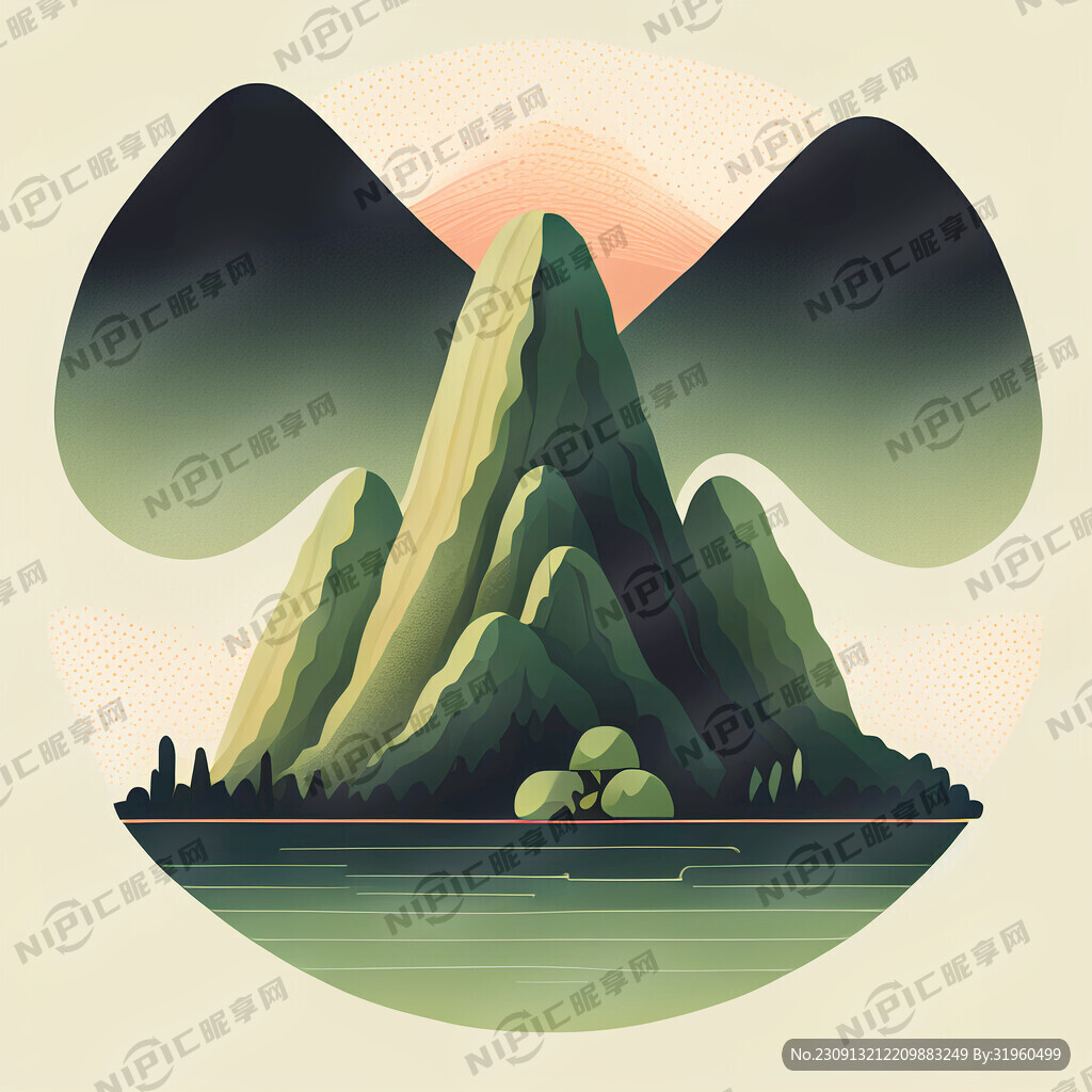 番石榴扁平插画 流线型外观设计