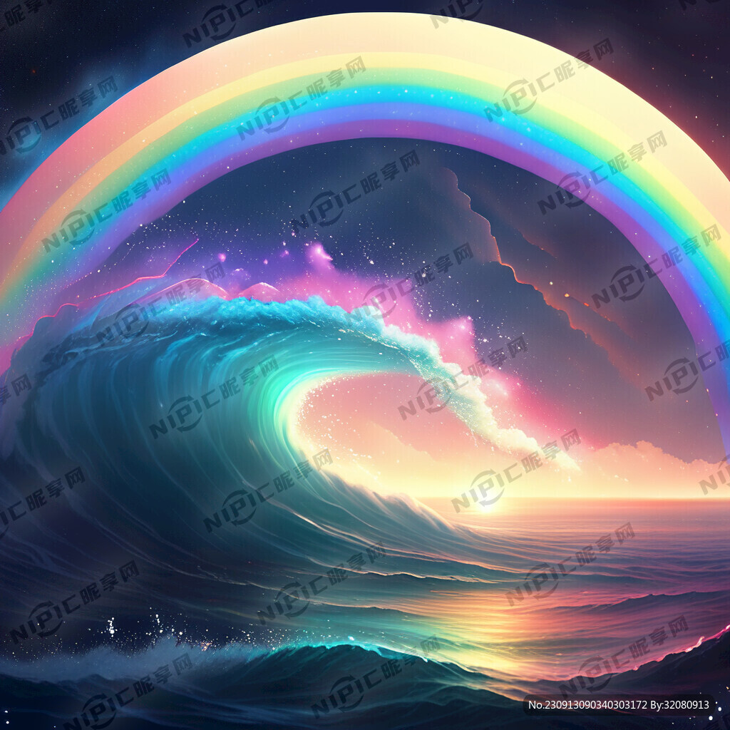 星空宇宙大海彩虹