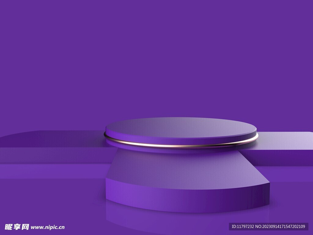 紫色电商3D展示台背景