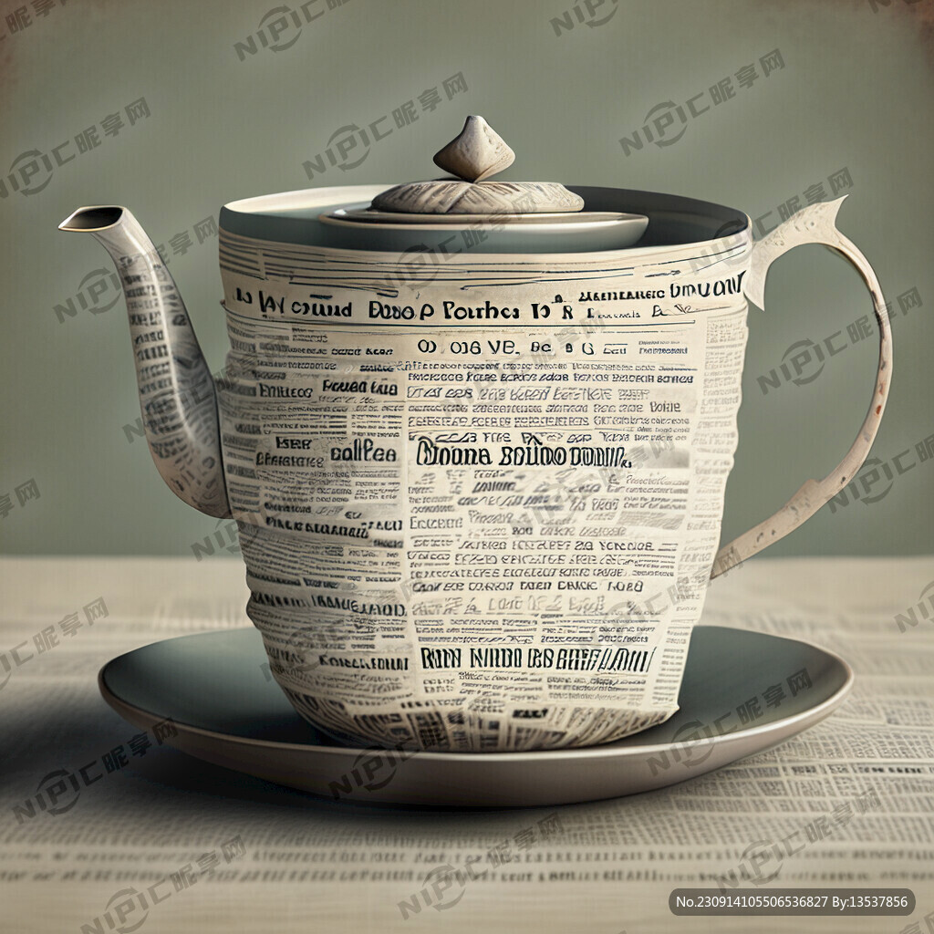 报纸 茶杯 茶壶 安静 享受