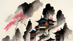 中国民乐乐团，长安古城，超高清，细节刻画，沐浴在花瓣里满天花瓣，写实风格，浮世绘，明亮清晰，