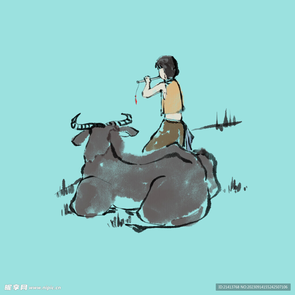 牧童清明素材