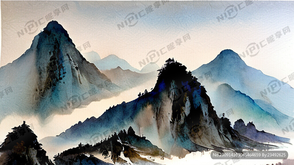 一座山上展现四季风景