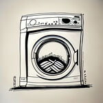 用简笔手绘方法绘制洗衣片洗衣机展示使用方法
