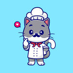 卡通矢量小猫