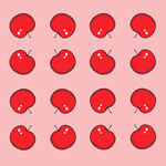 红苹果的排列组合插画素材psd