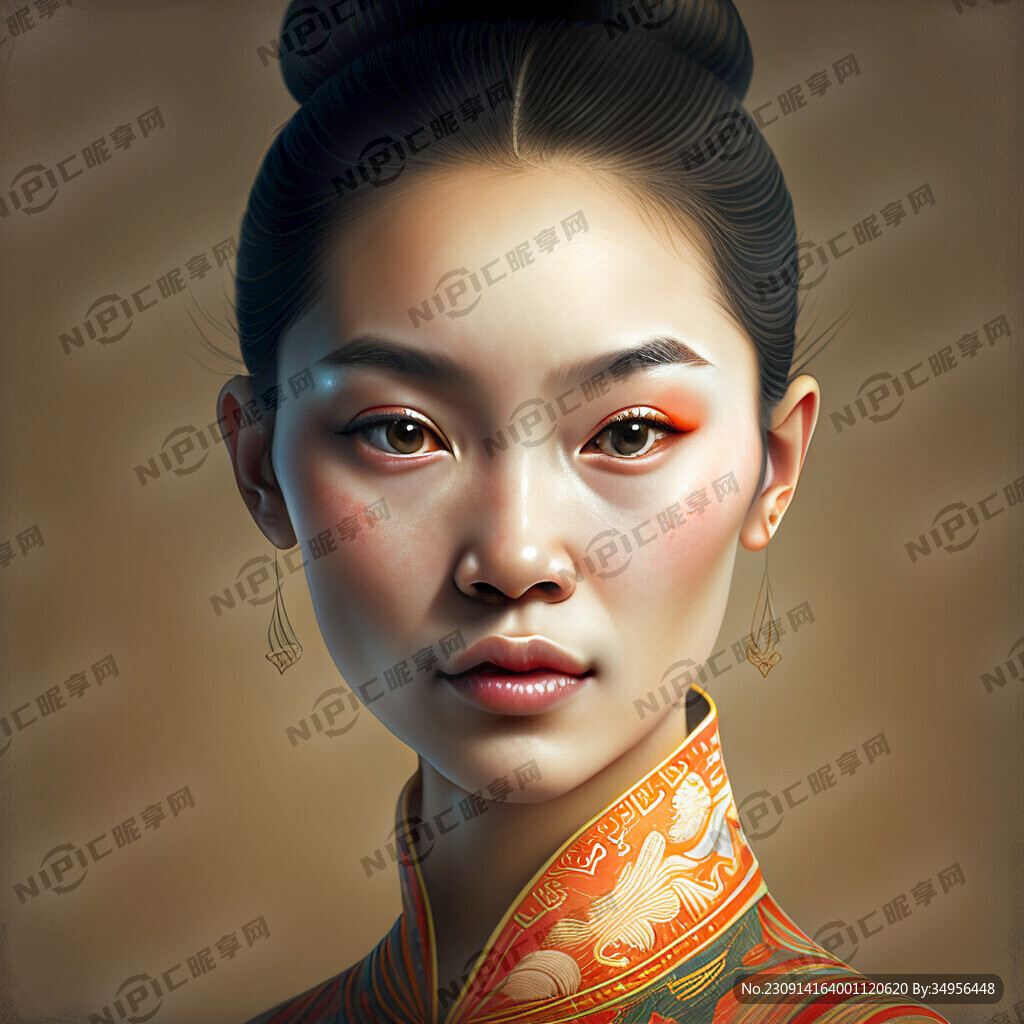帮我画一个人像 女性 瓜子脸