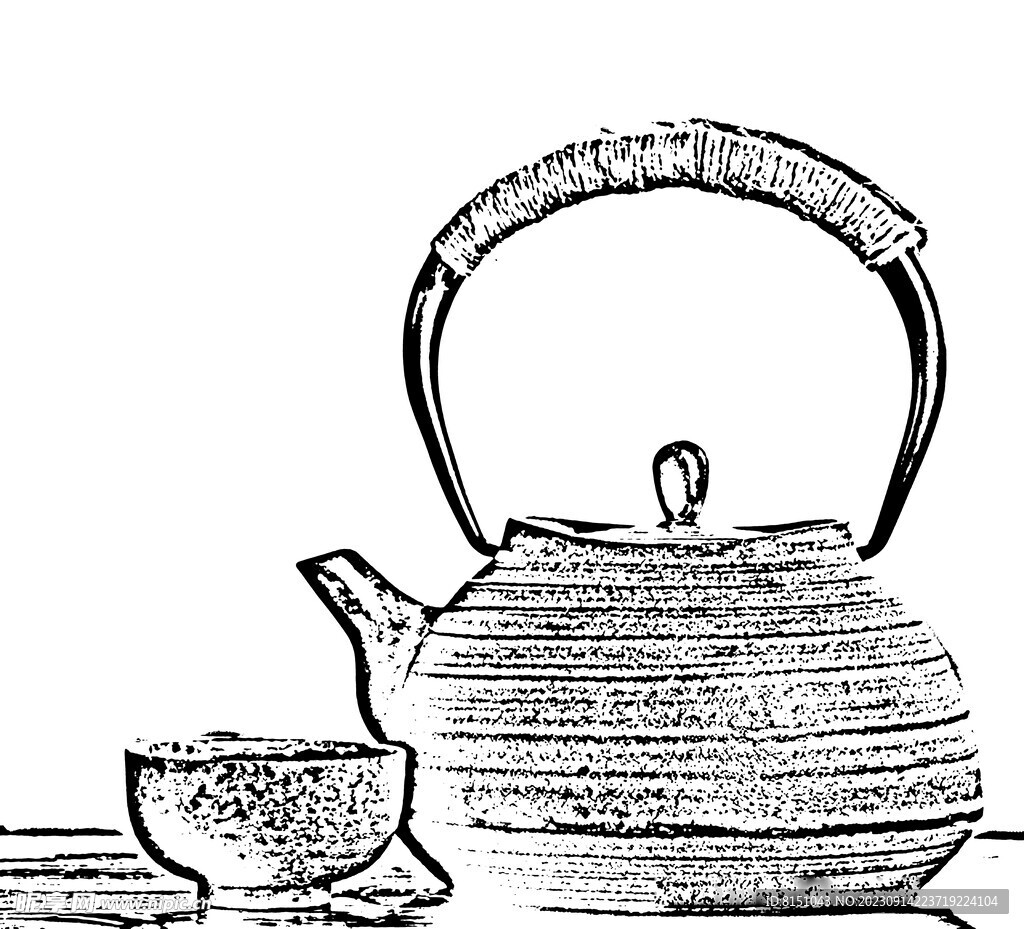 茶壶线描
