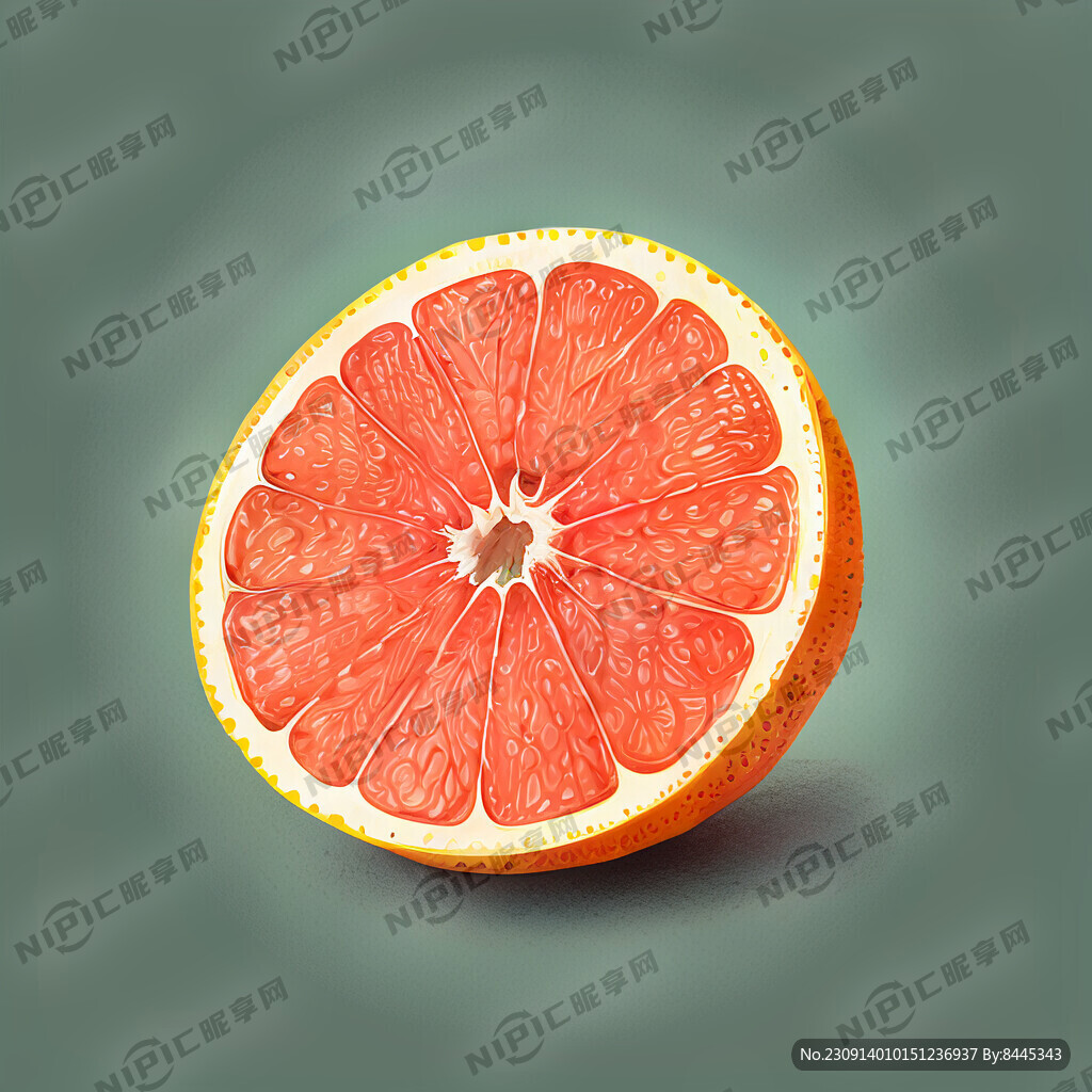 葡萄柚瓣 手绘风格