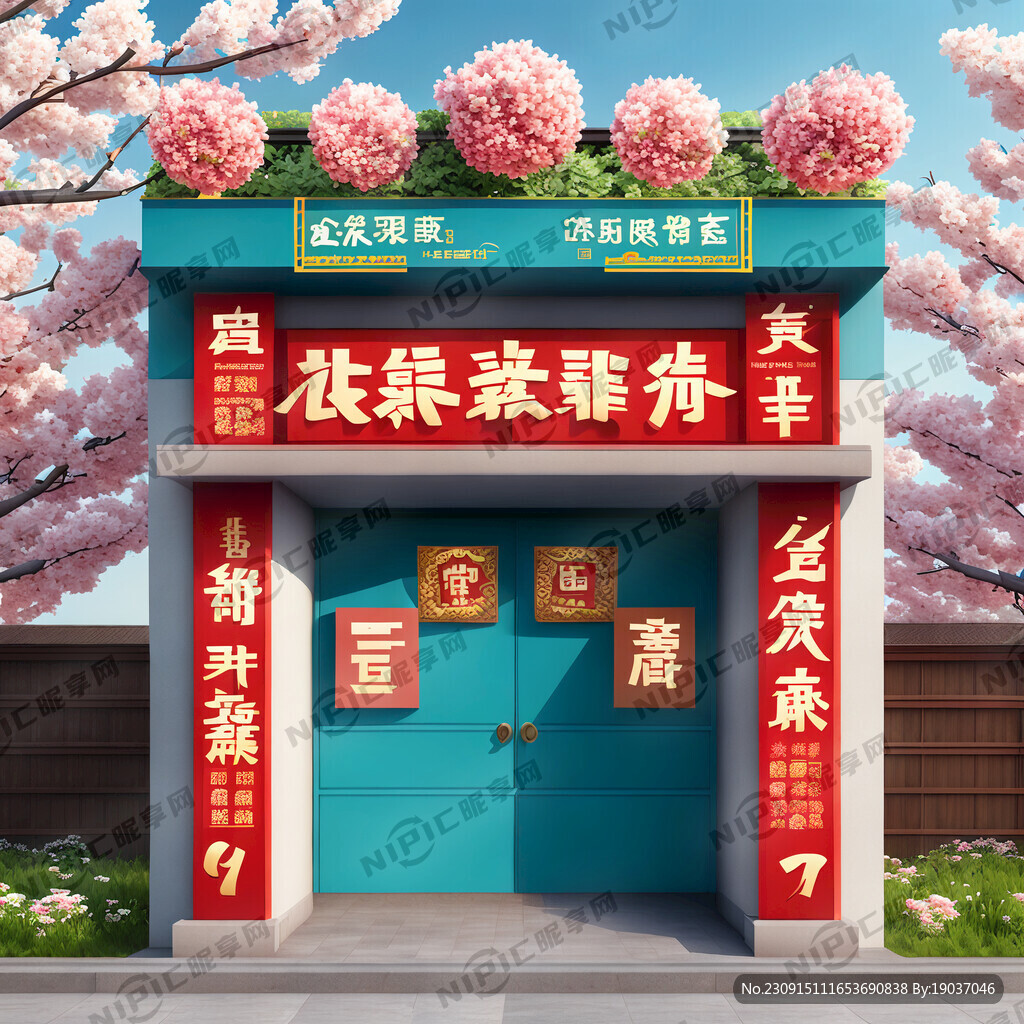 春联喜庆门头加顺风车广告