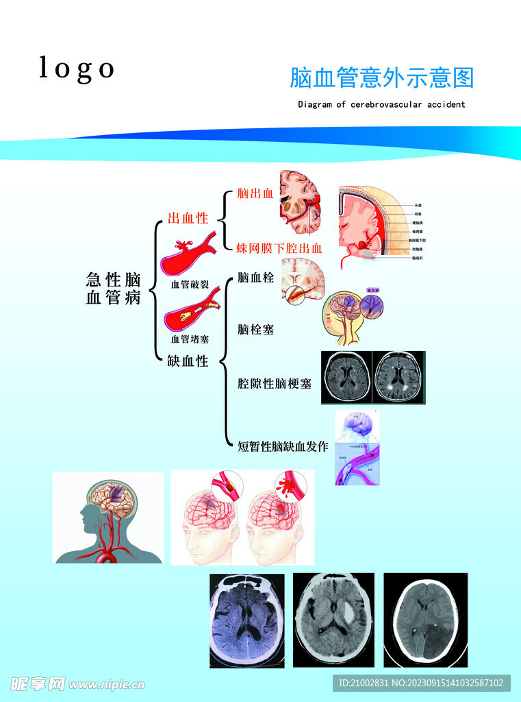 医院海报 心脑血管疾病 蓝色