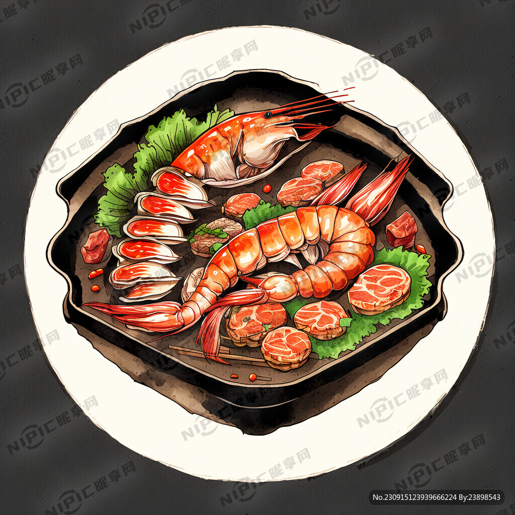 王炜家的烤肉店 标志 中国风