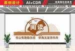阅览室图书室文化墙