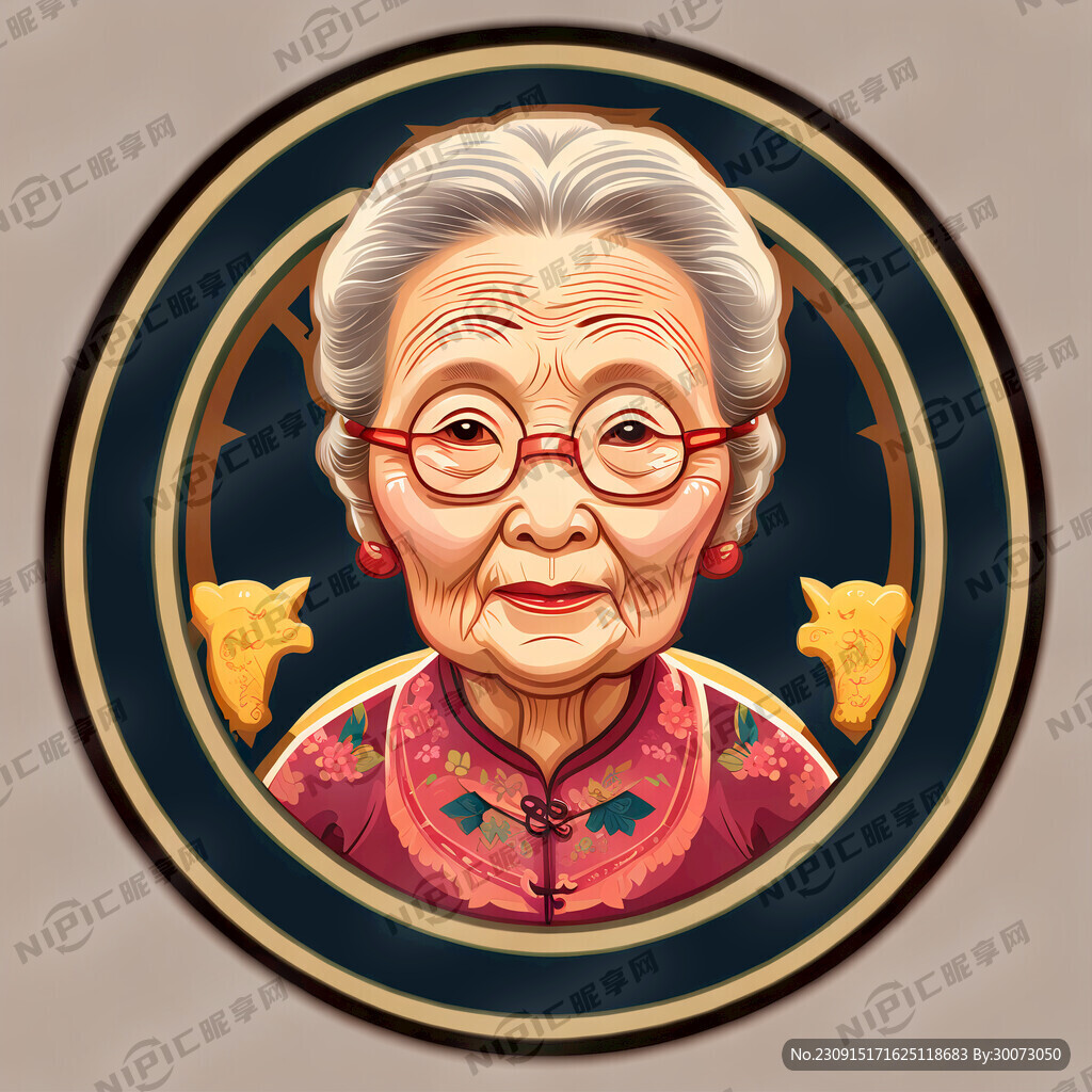 慈祥的奶奶头像标志