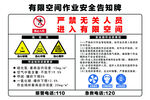 有限空间作业安全告知牌