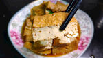 煎豆腐特写