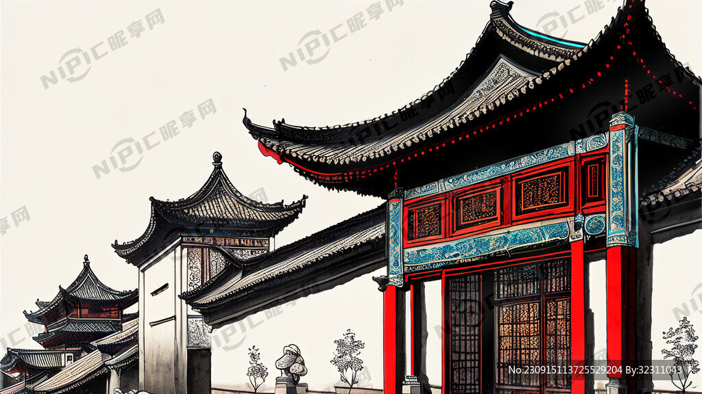 古代唐朝建筑繁华景象大唐盛世繁