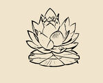莲花线描
