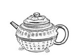 茶壶线描