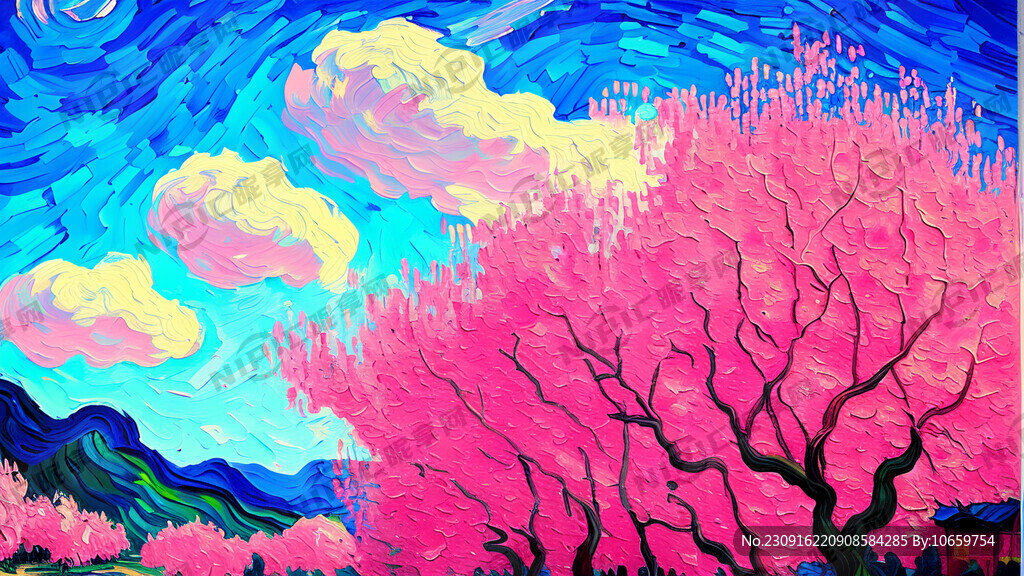 粉色系涂丫画作