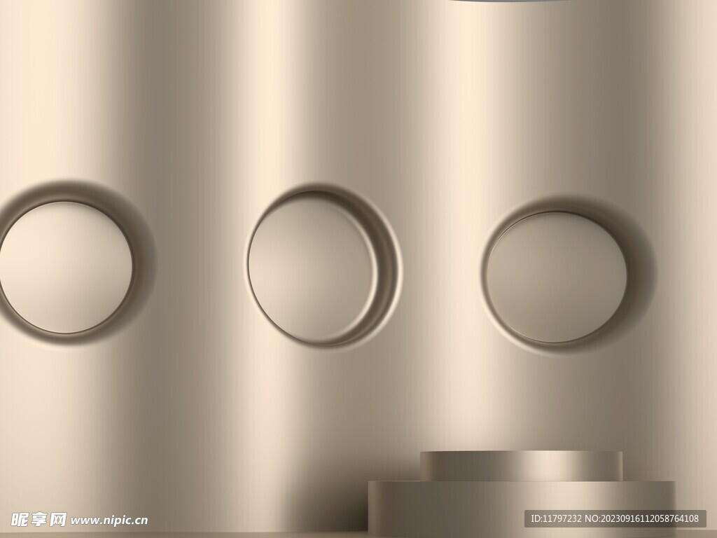 咖啡色金属 电商3D展台背景