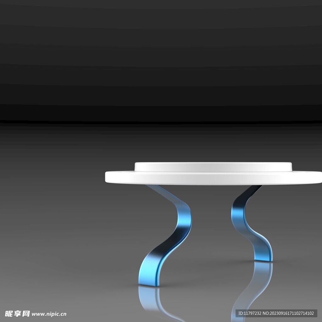 白色清新茶几桌子 3D背景