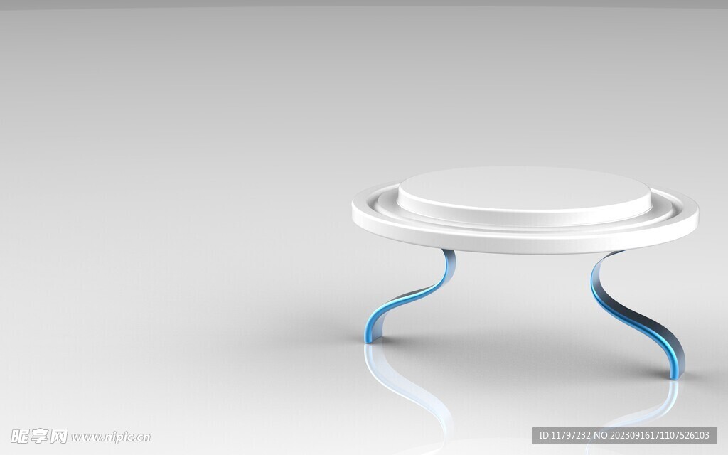 白色小清新桌子 3D展示台背景